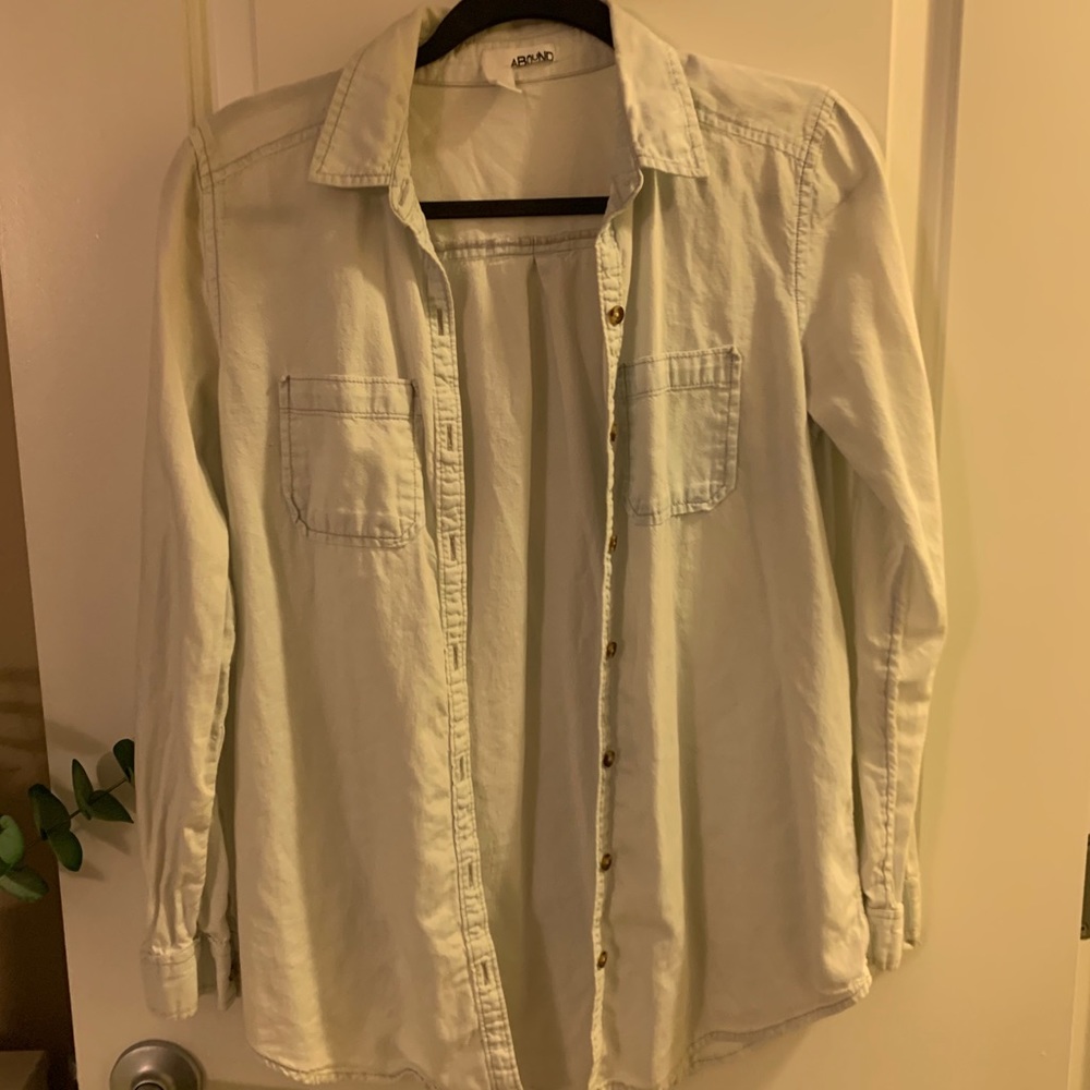 Light wash jean button up